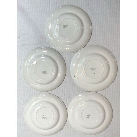 Arklow Belvedere Salad Plate Arkbel White scrolls Urns on blue/gray READ VTG - Picture 7 of 13
